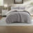 Luxurious Chenille Bedding Set, Gray, Cozy Waffle Knit Design