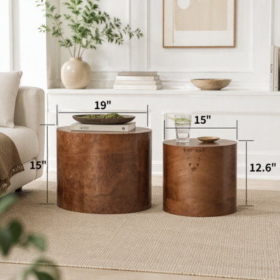 Ensemble de 2 tables basses gigognes 2 pièces
