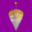 Luminaire de plafond de style lustre moderne en cristal doré à niveaux 31 po-571824924