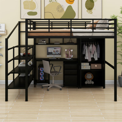 Jayvonte Kids Full Loft Bed with Drawers