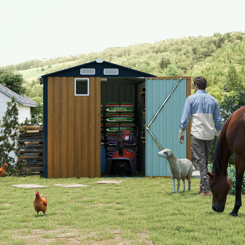 Remise de rangement en acier avec une porte verrouillable, Gris foncé