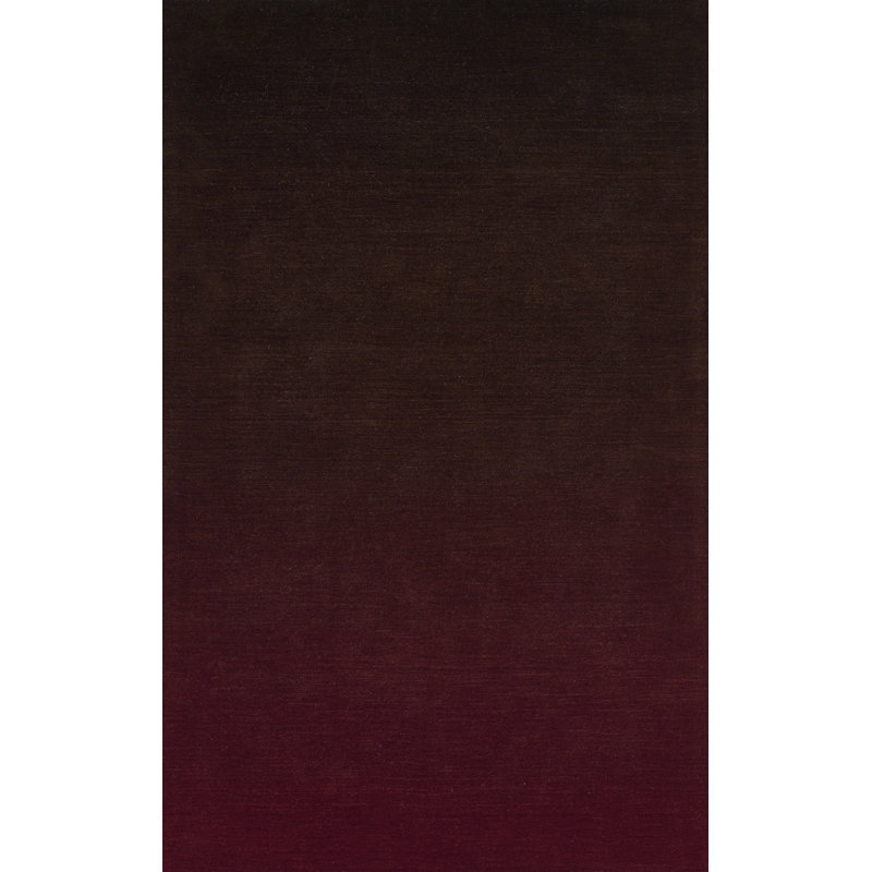 Momeni Hand Loomed Wool Ombre Area Rug in Wine, Rectangle 5' x 8'