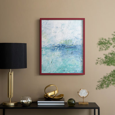 «Misty Mountain Lake II», reproduction encadrée - bois massif