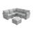 Modular 4-Seater Sectional With Storage Ottoman, Living Room Furniture-427493114-427493108