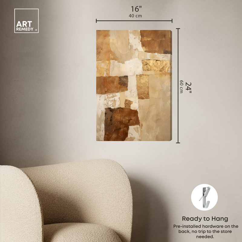 Layers of Earth Boho Abstract Warm Color Canvas Wall Art