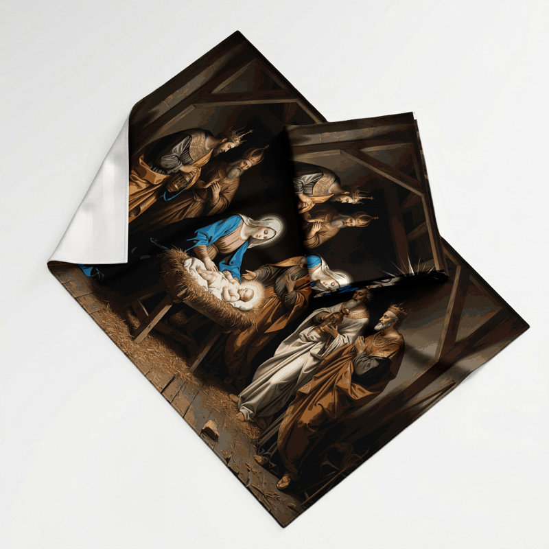 Tapisserie murale crèches de Noël, 51 po x 60 po