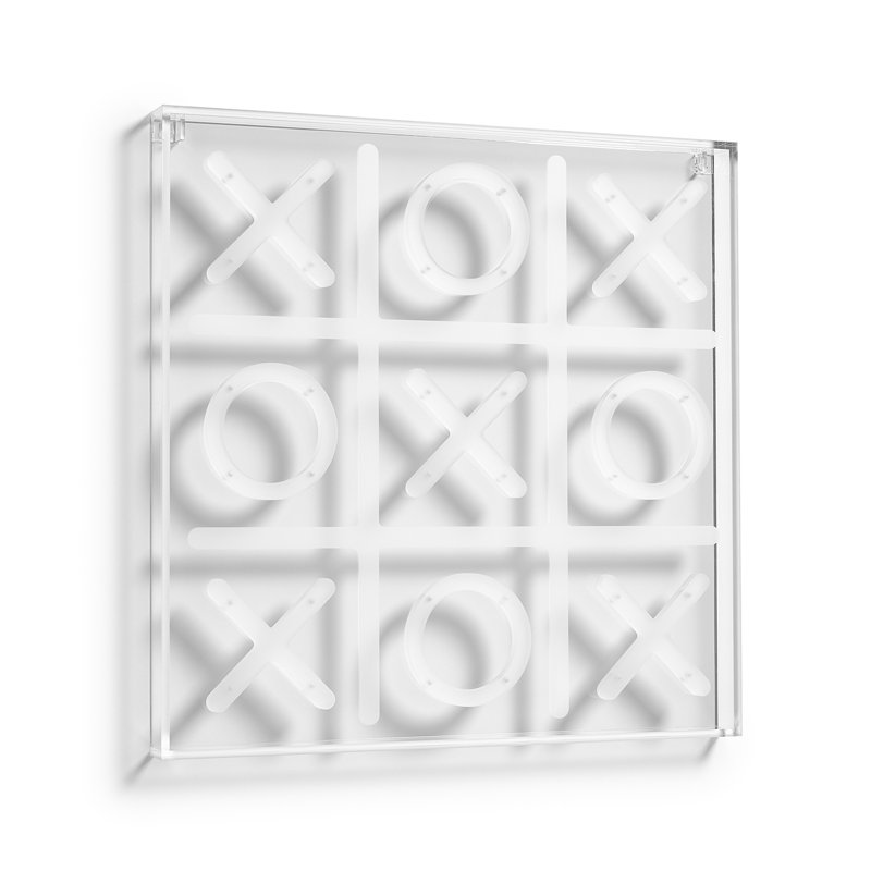 Tic Tac Toe Wall Decor with Magnetic X and O Pieces Acrylic Game Board Art