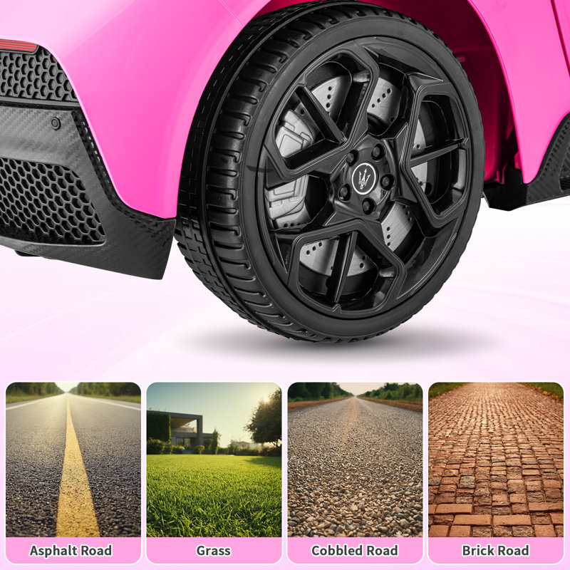 12V Pink Maserati Kids Ride-On Car with Remote Control