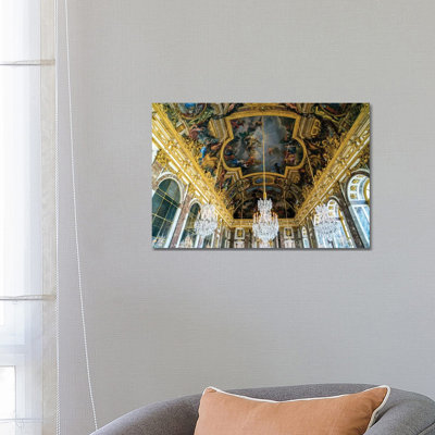 Palace of Versailles, Hall of Mirrors 1 Piece Wall Art on Canvas