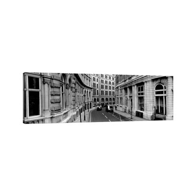 Buildings Along A Road, London, England - Wrapped Canvas Panoramic Print