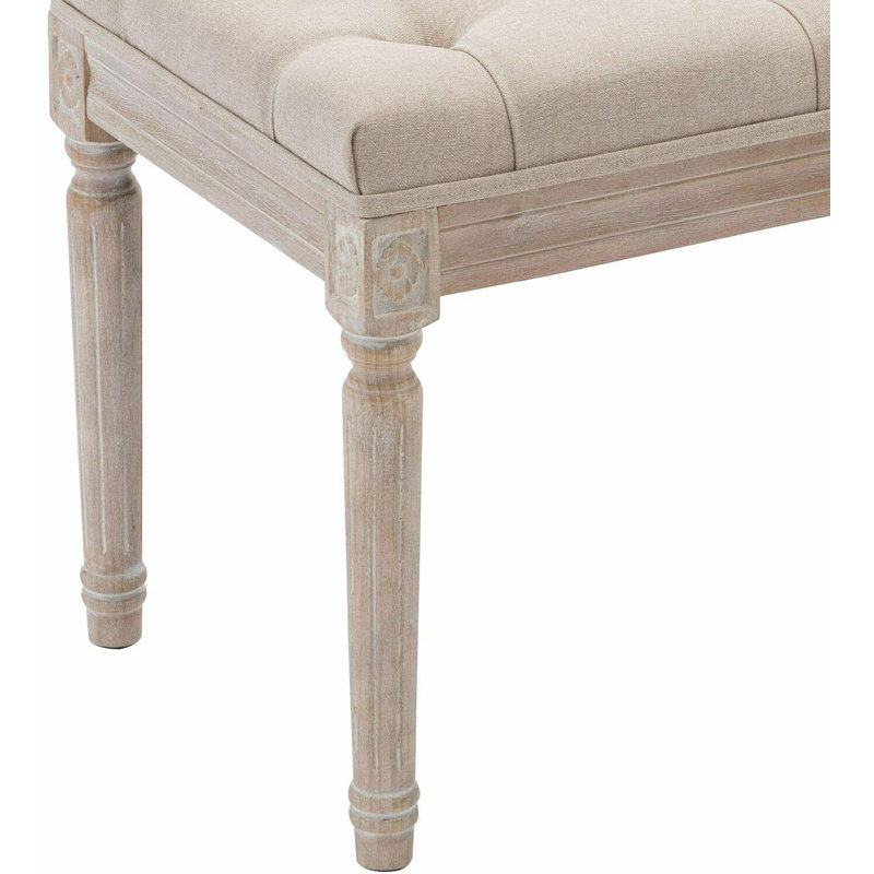 Narberth Cotton Upholstered Storage Bench, Cream