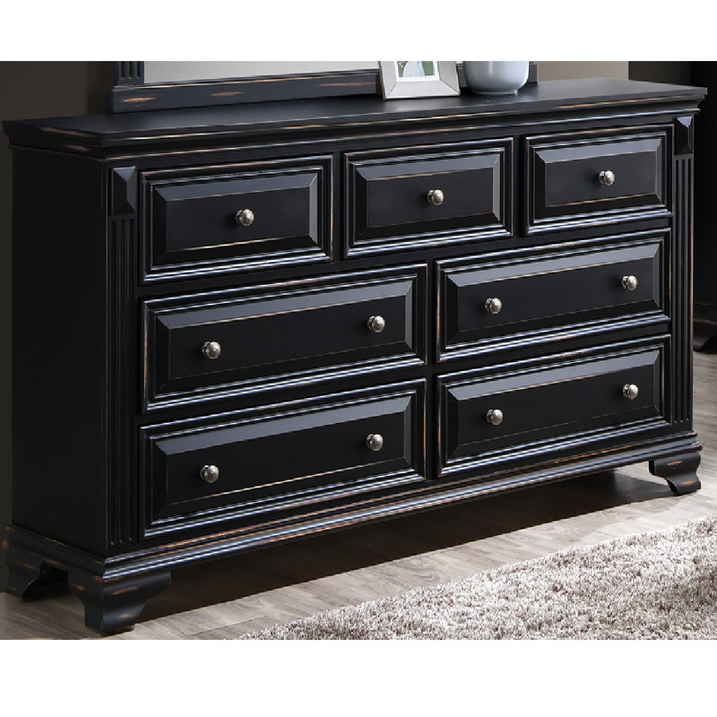 Commode 7 tiroirs Ravenwood, Noir