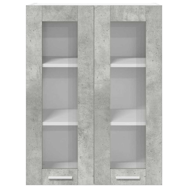 Vidaxl Hanging Cabinet With Storage Riga Grey Sonoma 60 X 31 X 80 Cm, 80cm H x 60cm W x 31cm D, Concrete Grey