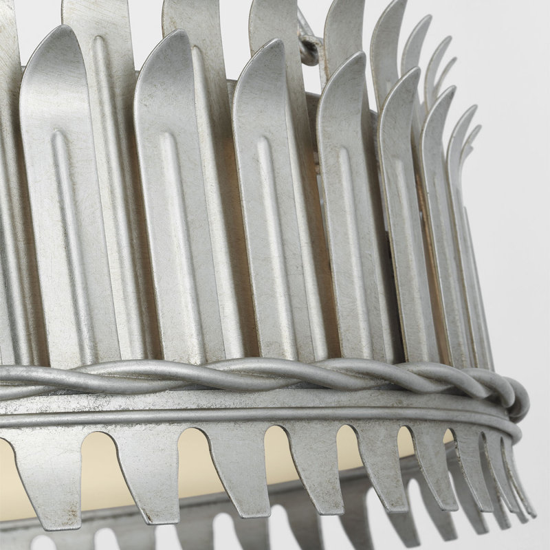 Leslie 3 - Light Chandelier, Burnished Silver Leaf