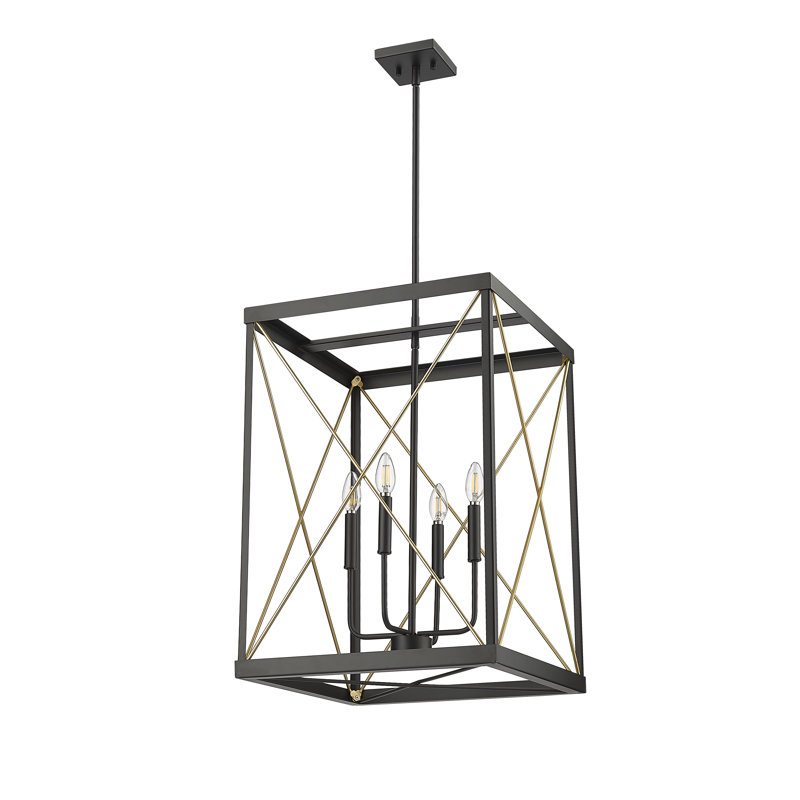 Luminaire suspendu rectangulaire à 4 lumières Wesla