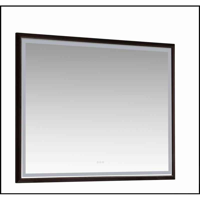 Miroir de salle de bain à DEL avec cadre en aluminium, meuble-lavabo mural, antibuée, mémoire, 3 couleurs, gradation continue