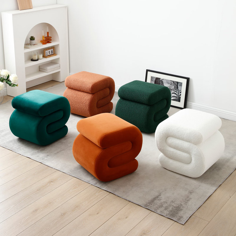 Enton Solid Wood Accent Stool, White