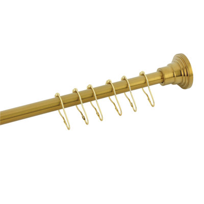 Kingston Brass Edenscape 38-Inch To 60-Inch Adjustable Shower Curtain Rod With Rings