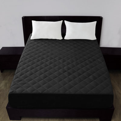 Quilted Elastic Fitted Polyester Waterproof Mattress Pad Upto 16 Inches Deep Pocket