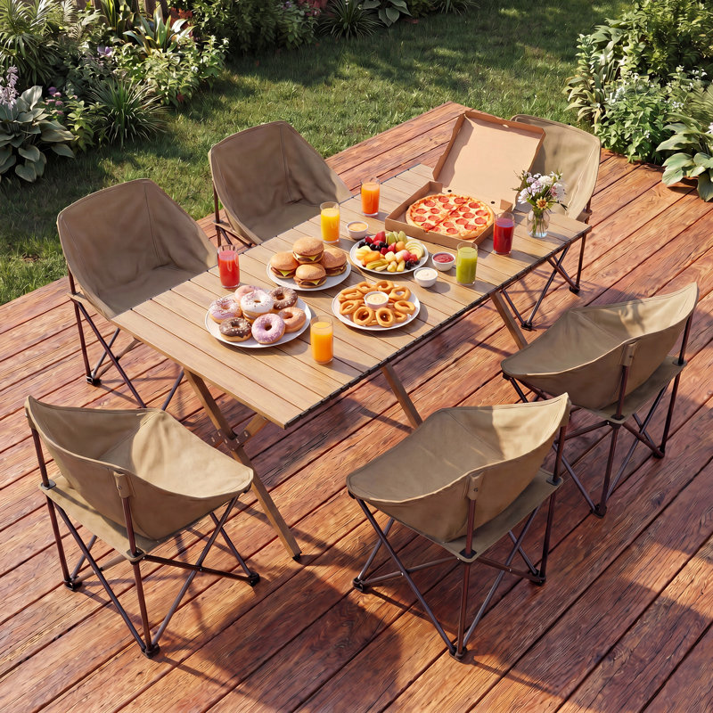 Table de camp pliable en acier légère, Khaki