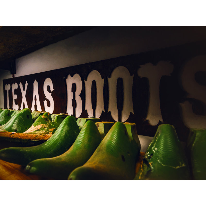 Texas Boots Print by Beth Sheridan, Black Framed Paper, 25.25" H x 31.25" W