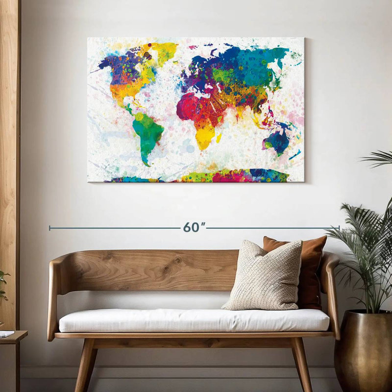 Carte du monde moucheté Aliaz, H 30 po x l 45 po