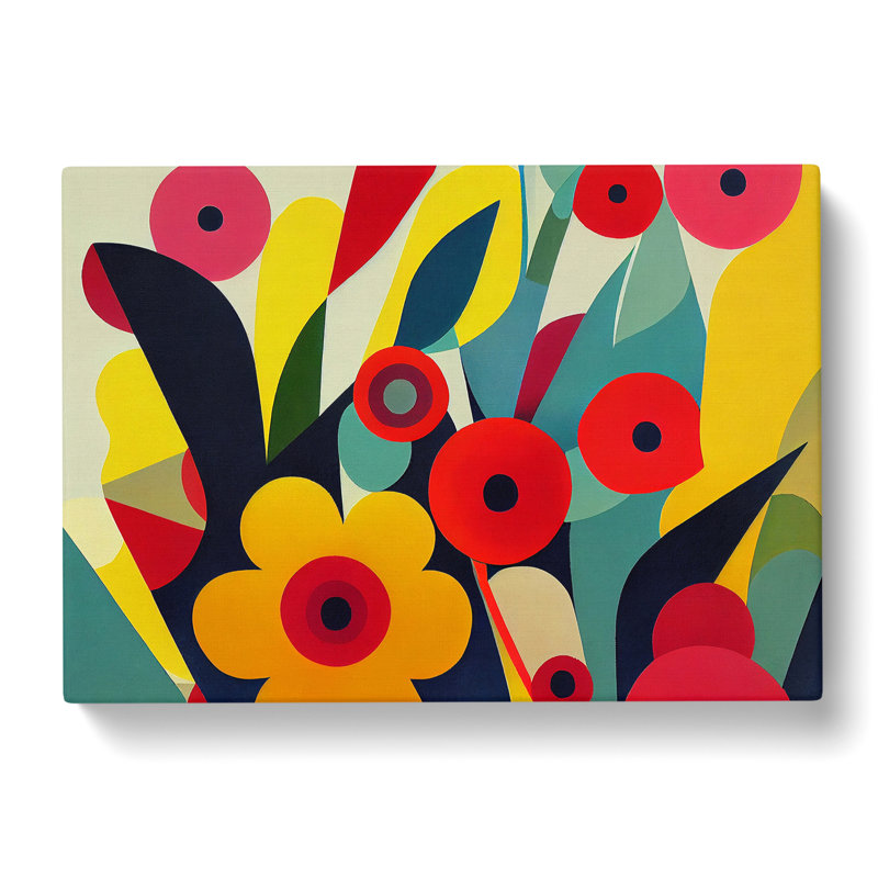 Amazing Abstract Flowers - Wrapped Canvas, 35cm H x 50cm W x 3cm D