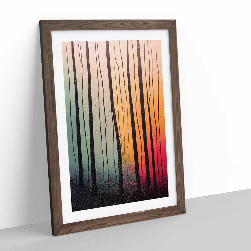 Amazing Forest No.1 - Wall Art, 48cm H x 36cm W, Walnut Framed Paper, White