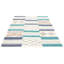 Tapis blanc / bleu en laine tissé à plat Norberto