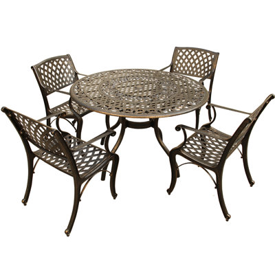 Gisella 4 - Person Patio Dining Set with Round Table