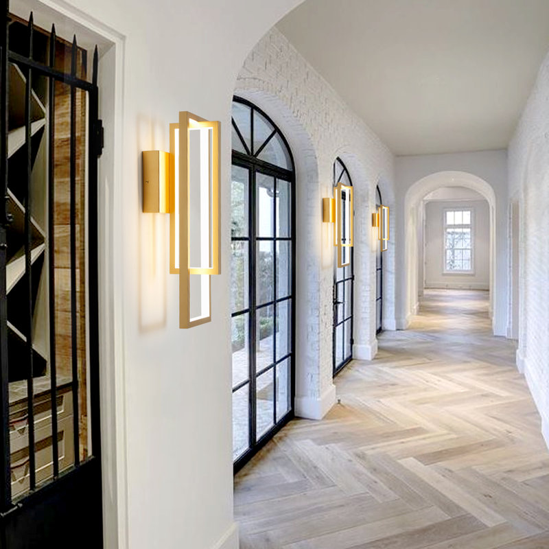 Minot Aluminum LED Flush Mounted Sconce, Gold