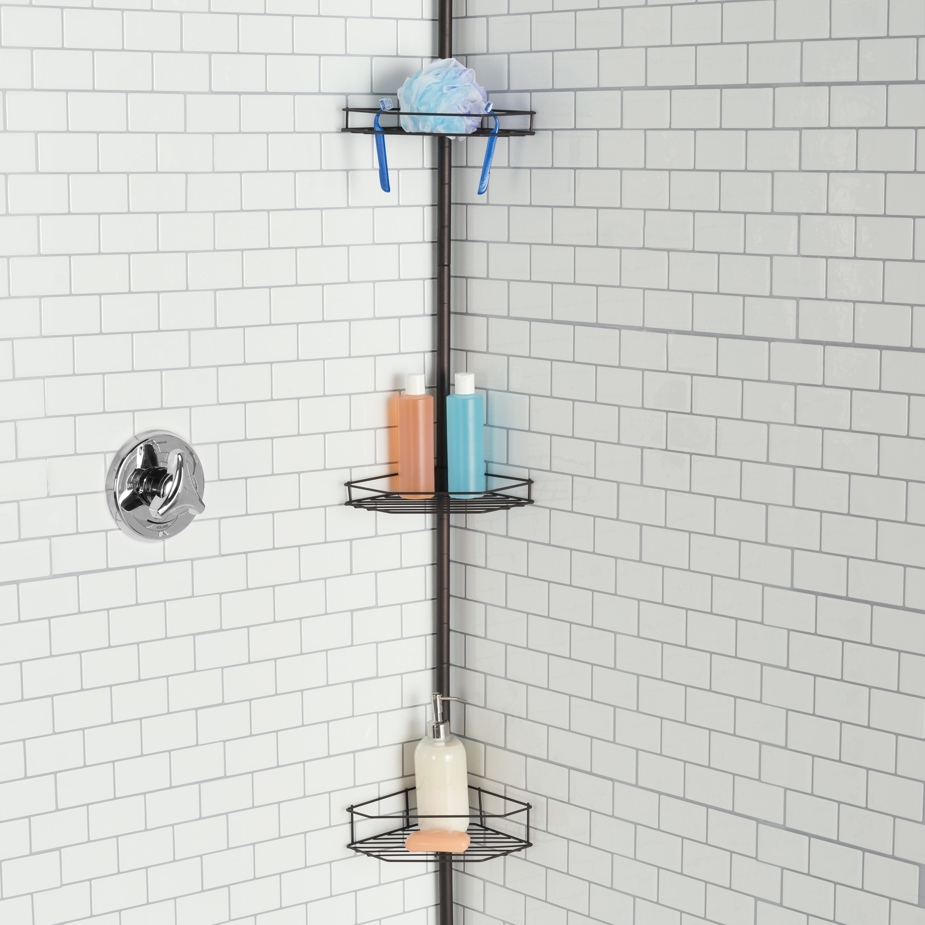 Rebrilliant Wingfield Tension Pole Shower Caddy & Reviews | Wayfair