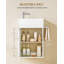 400 mm Bathroom Vanity Unit with Basin, Wall Mounted Vanity Bathroom Unit, Soft Close Single Door, Floating Under Sink and Vanity Unit for Compact Spaces, White