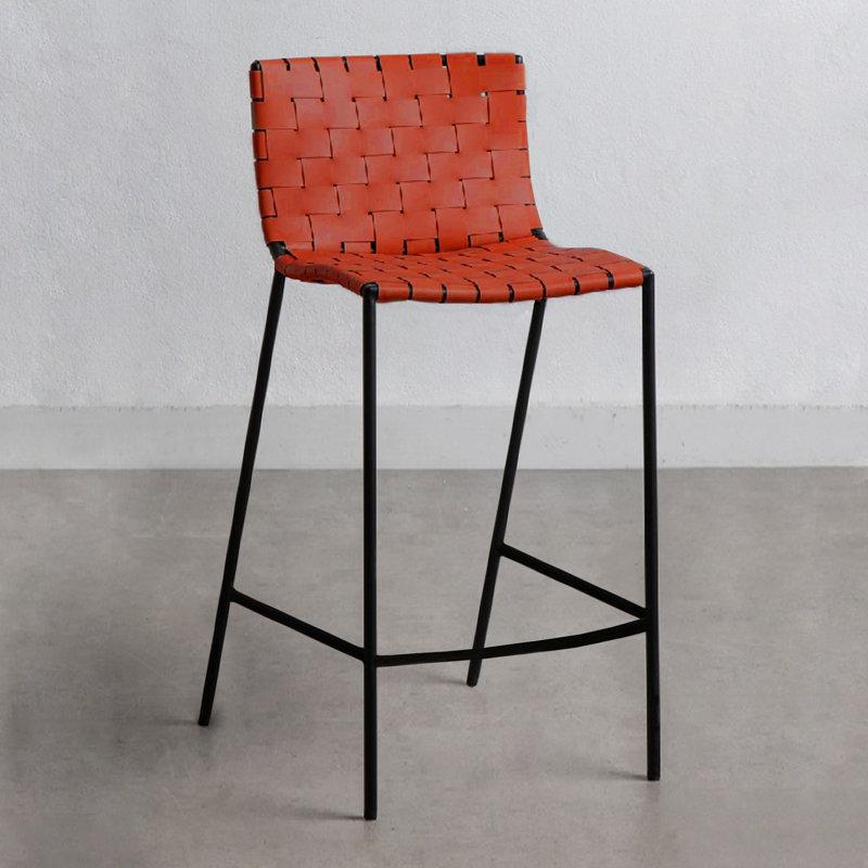 Tabouret de bar et de comptoir Laimonas, Tabouret de comptoir (siège d'une hauteur de 25,5, Cognac