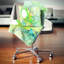 Fractal Angel Wings en vert - coussin abstrait imprimé-30616017-30616013-30735511