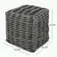 Pouf carré en tissu bleu et bleu sarcelle