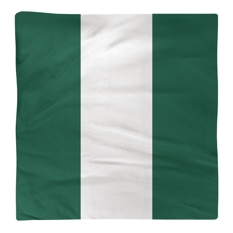 Cotton Striped Square Napkin, Green/White