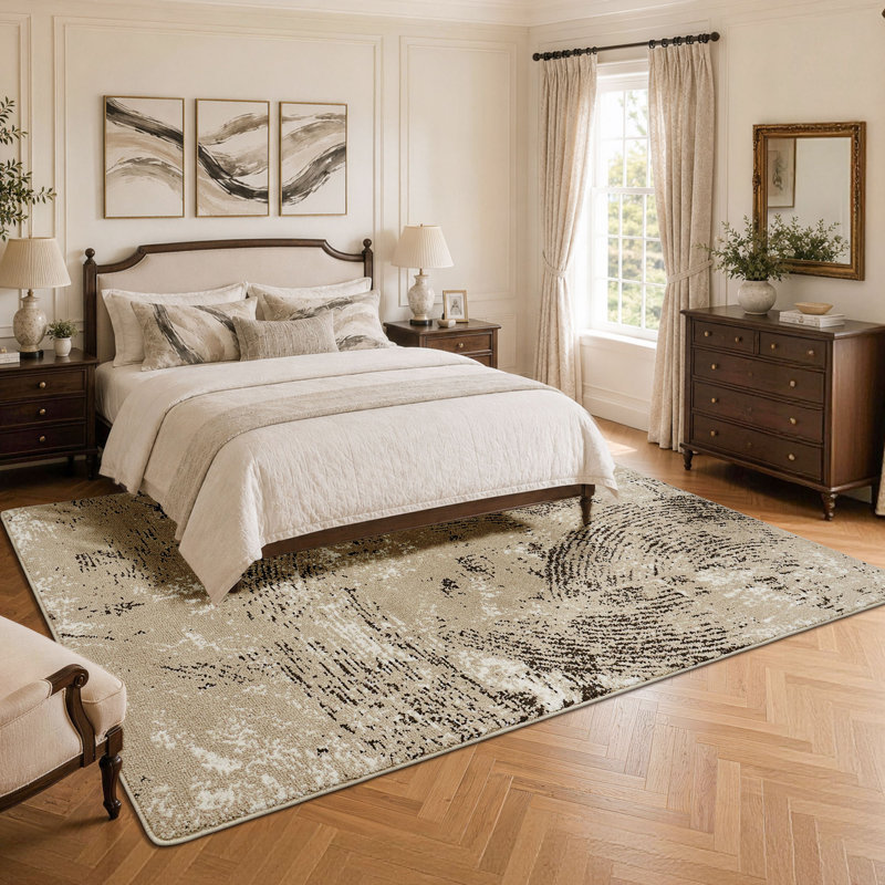 Tapis de chambre à coucher antidérapant Vintage, Rectangle 6'5"x 10'