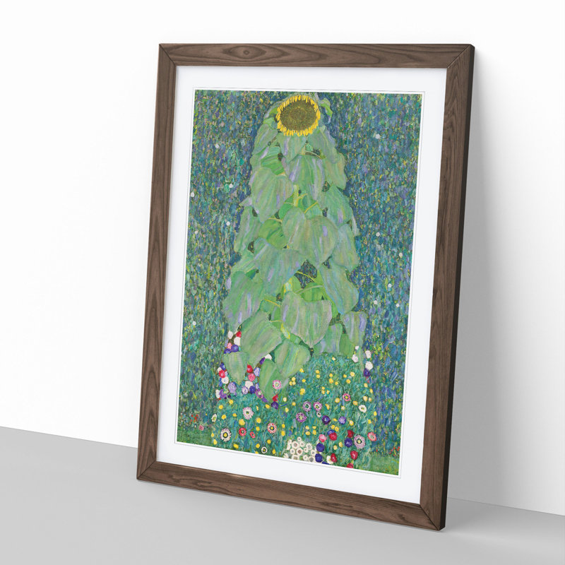 The Sunflower Vol.2 by Gustav Klimt - Framed Print, 48cm H x 36cm W x 2cm D, Walnut