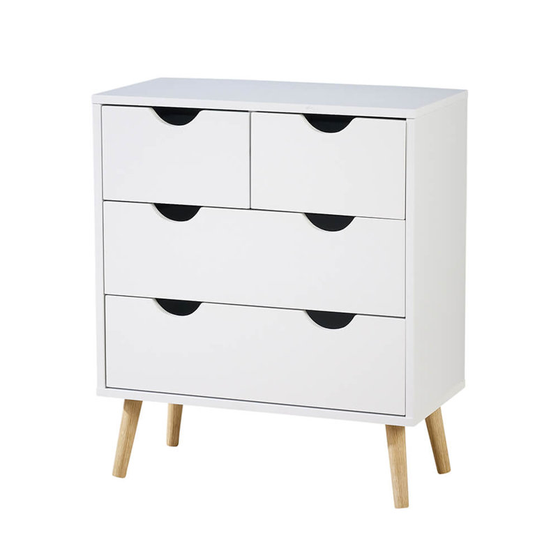 4 Drawers 60Cm Solid Wood Chest Of Drawers, White