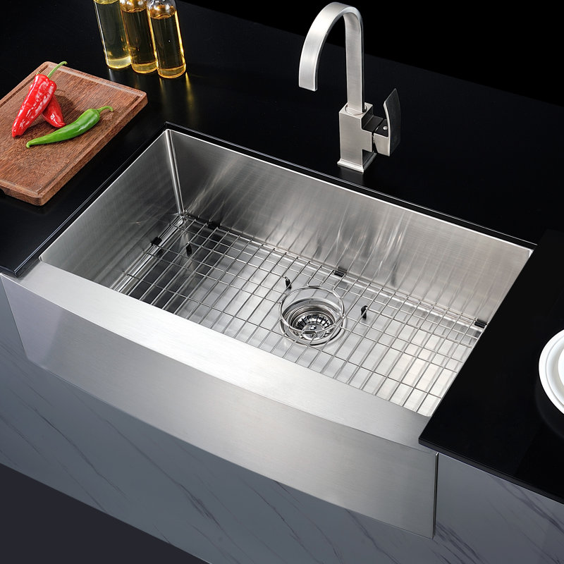 Elysian 35.88 " L Single Bowl Stainless Steel Kitchen Sink