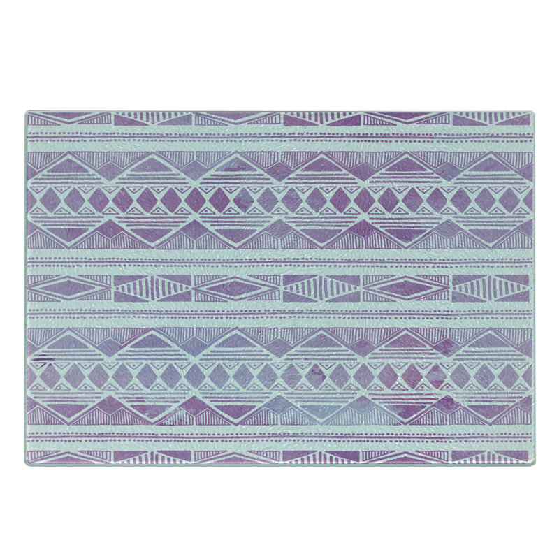 Planche à découper Ambesonne en verre trempé triangles violet lilas blanc