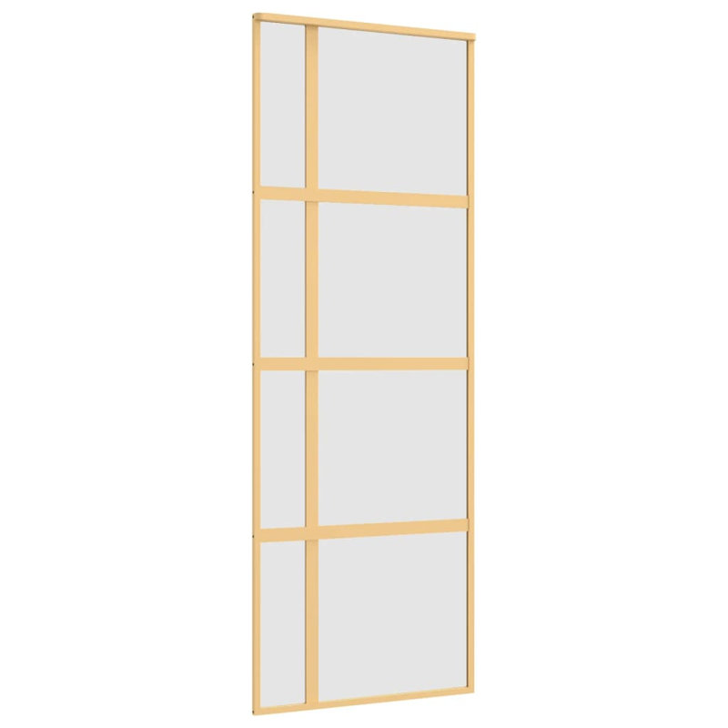Jamarie Glass and Aluminium Barn Doors, 205cm H x 76cm W x 5cm D, Gold