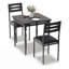 Ensemble de table de salle à manger 3 pièces avec 2 chaises rembourrées, table de cuisine et ensemble de chaises avec pieds en spirale décoratifs en métal pour les petits espaces