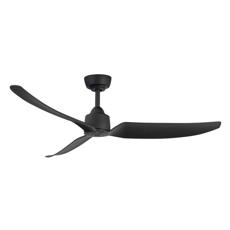 Hugo Smart Outdoor Downrod Ceiling Fan, Matte Black
