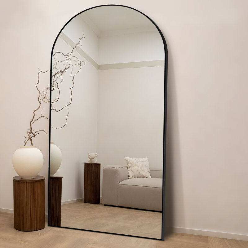Andin Arch Metal Full Length Mirror, Black, 71" x 32"