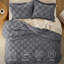 Ensemble d'édredon pour lit simple gris foncé, ensemble de lit capitonné Boho, literie à carreaux de style Shabby Chic, 2 pièces, 1 édredon géométrique écossais et 1 taie décorative-1960535222-1960535227