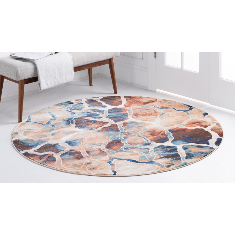 Abstract Indoor Rug, Round 7'10"