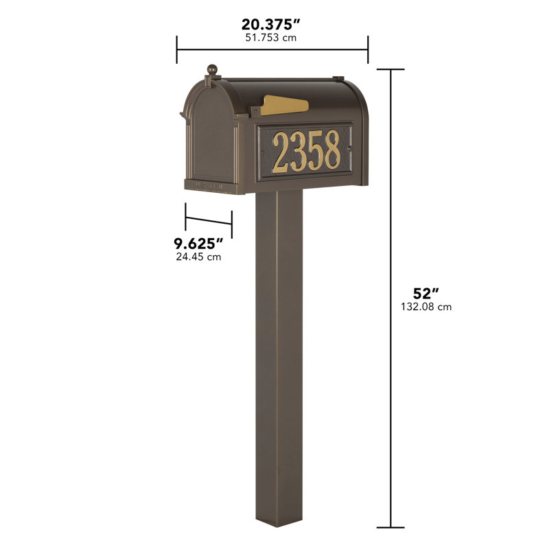 Premium Package Post Mounted Mailbox, Yes, Bronze