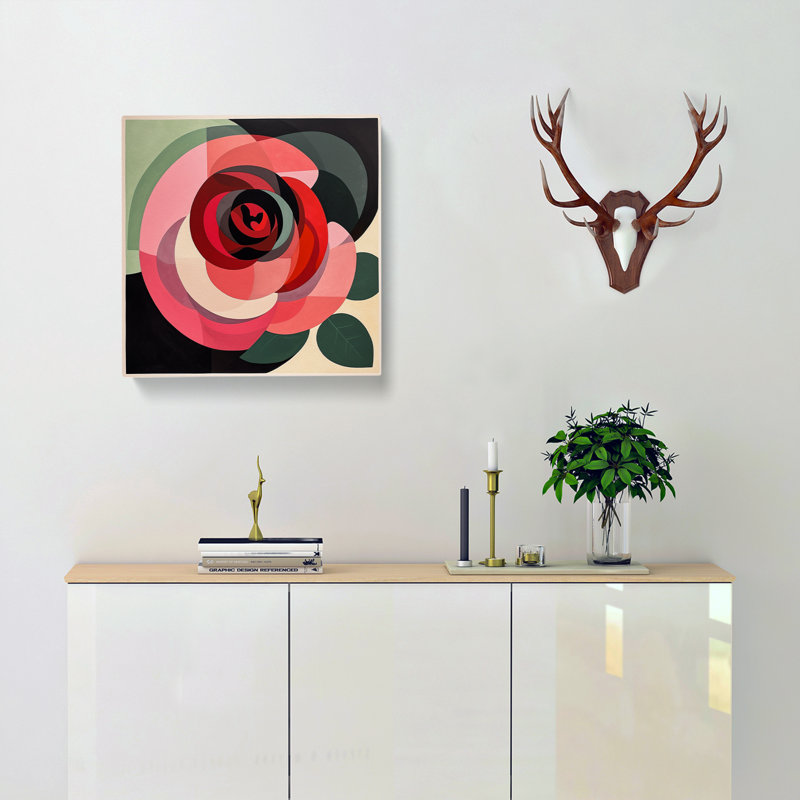 Rose Bauhaus - Wrapped Canvas, 50cm H x 50cm W
